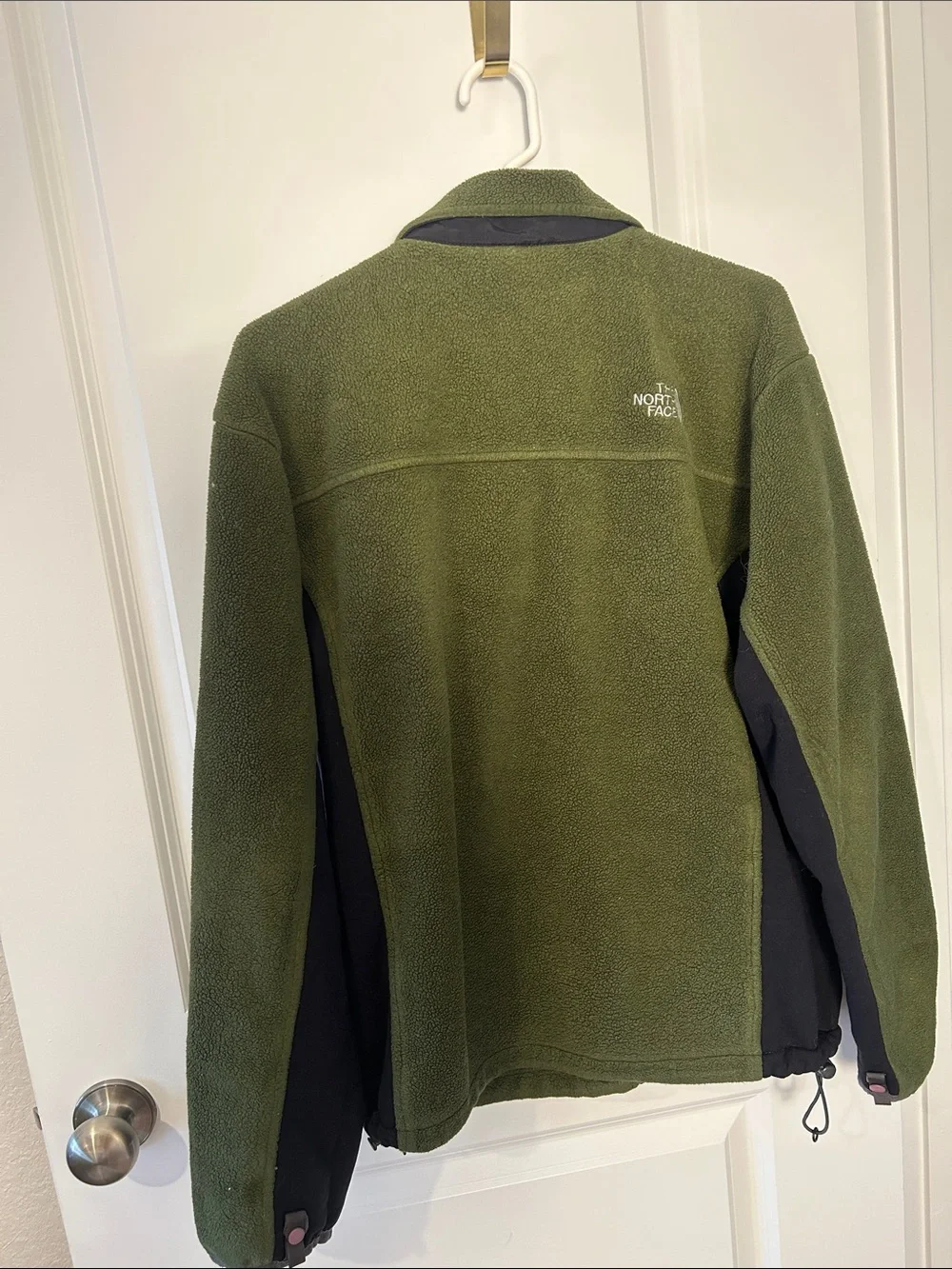 The North Face Olive Green Fleece Jacket with Black Panels
